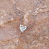 Female Crystal White Opal Stone Love Heart Pendant Necklace Vintage Silver Color Wedding  For Women