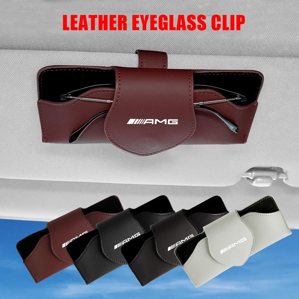 Car Sun Visor Sunglasses Clip Storage Holder Auto Interior Accessories For Mercedes Benz W204 W205 W212 W213 W221 W177 W246 GLA