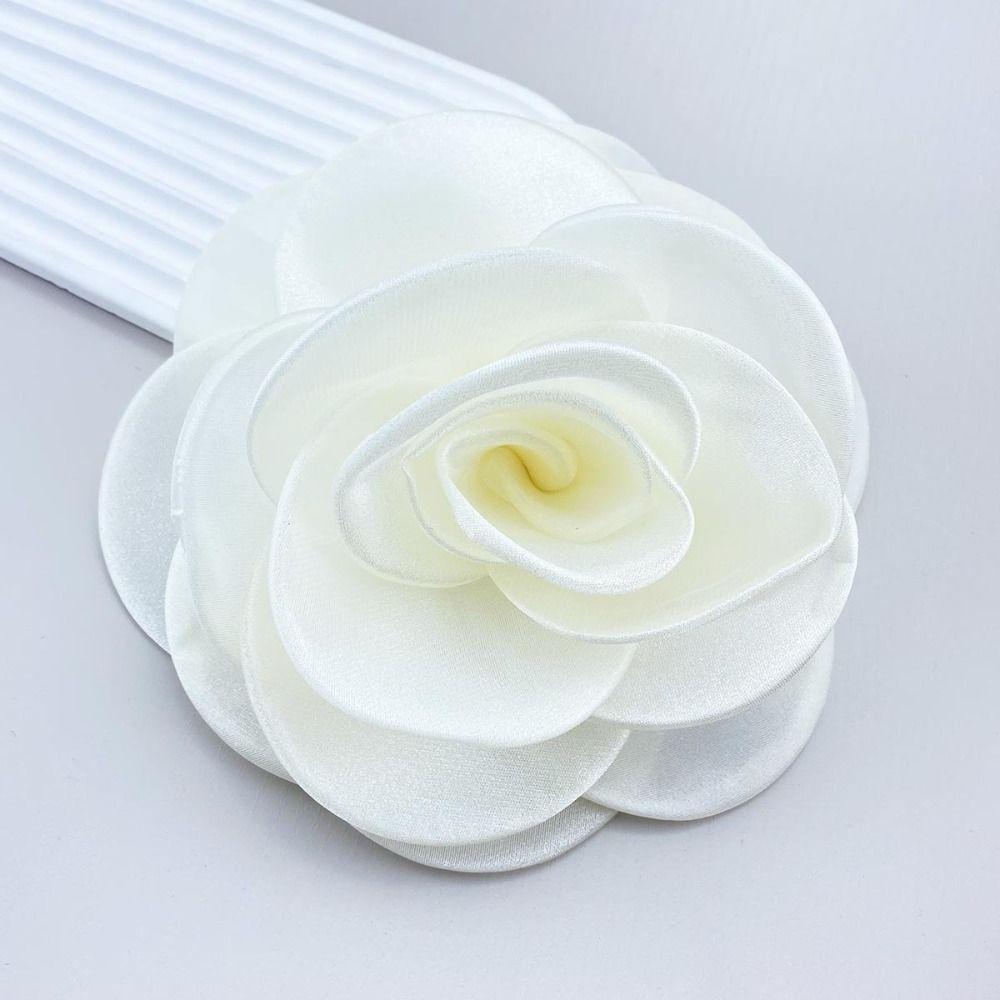 Sweet Large Flower Brooch 12cm Fabric Rose Flower Pin-up Brooch New 3D Flower Hair Pin