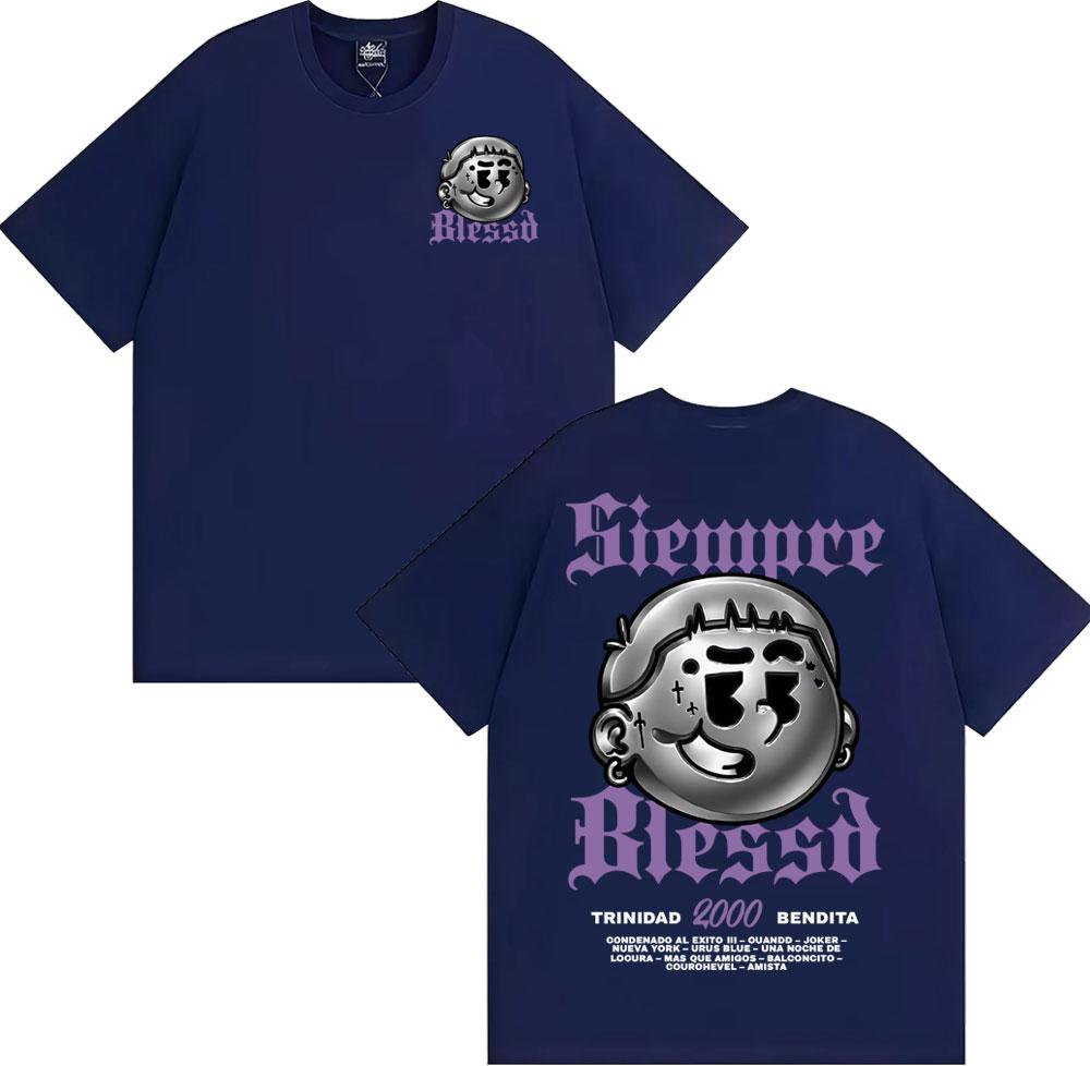 Rapper Blessd Sisabe Album Merch T Shirts Men Harajuku Hip Hop Vintage Tshirt Casual ONeck 100 Cotton Oversized T Shirt