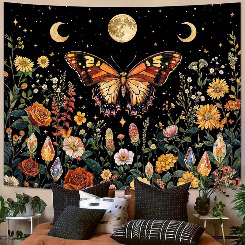 Butterfly Moon Tapestry Background Cloth Hanging Cloth Bedroom Bedside Decorative Wall Cloth Rental Dormitory Tapestry