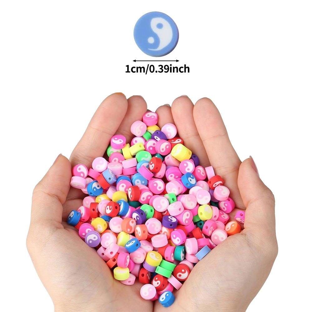 50/100/200 шт. глиняные бусины красочные Инь-Ян полимерная глина разделительные бусины для женщин изготовление ювелирных изделий своими руками браслет ожерелье