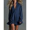 Women S Long Sleeve Bohemian Mini Dress With Ruffle Hem