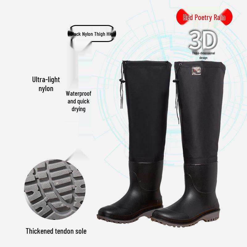 Водонепроницаемые Нескользящие Кожаные Вейдерсы с Толстым Высоким Верхом для Верховой Езды