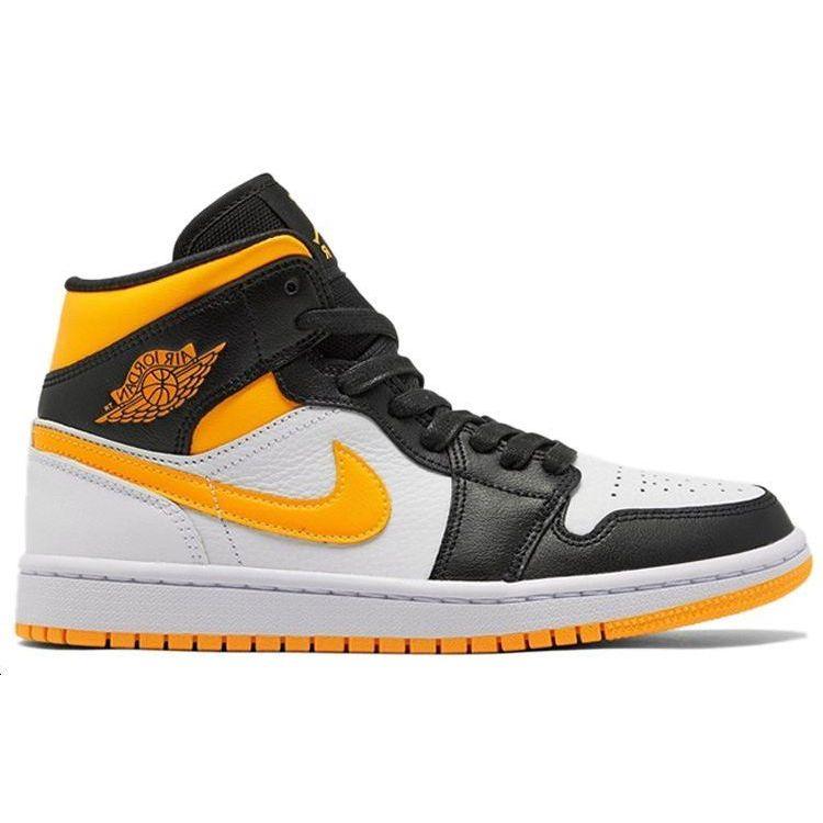 Air Jordan 1 Mid SE White Laser Orange Женские кроссовки Черные CV5276-107