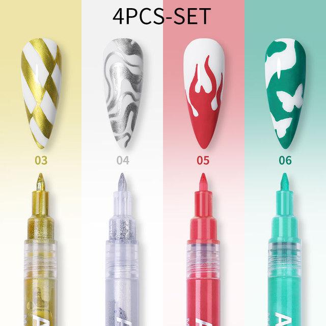 Ручка для граффити для ногтей, 3D-ручка для рисования, ручка-точка для ногтей, акриловая краска-маркер