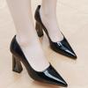 Fashion French Pointed Toe Alien Heel High Heels Women's Explosive Patent Leather Cover Feet Versatile Single Shoes