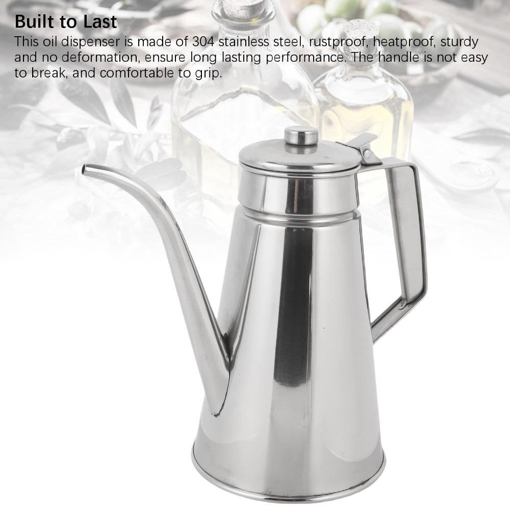 304 Stainless Steel Oil Dispenser Bottle 1L/1.2L Oil Storage Container Oil Storage