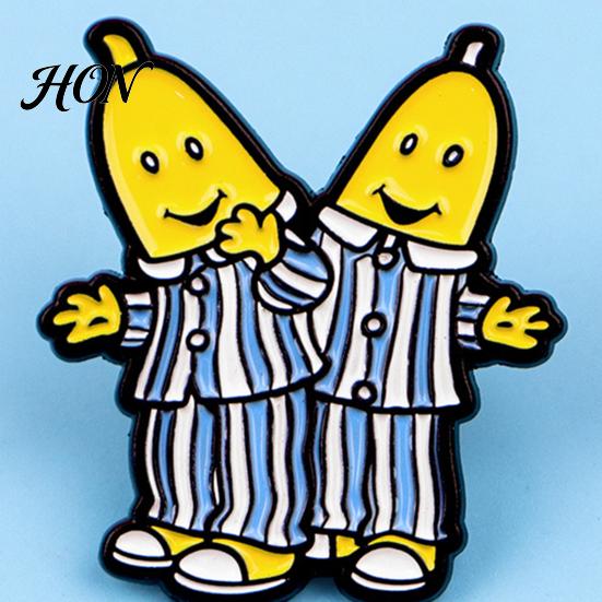 Rust-resistant Brooch Zinc Alloy Pin, Cartoon Banana Man Shape Lapel Enamel Vintage Style Pin Paint Badge with Anti-Slip Buckle Pins for Clothes Bags