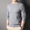 Live Autumn Solid Color Youth Men'S Sweater Slim-Fit Versatile Business Crew Neck Knitted Sweater Men'S Bottom Shirt Men'S Clothing