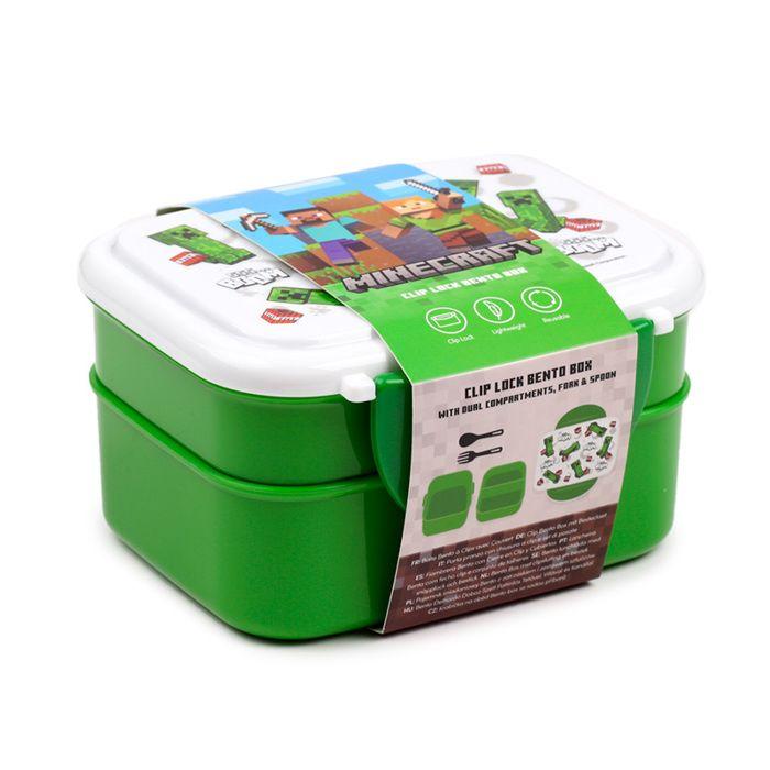 Lunch box compartimentée - Puckator - Minecraft Creeper &amp; TNT - Multicolore - Rectangulaire - Enfant