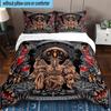 Skulls Gothic Goat Head 3pcs Bedding,Including 1pc Duvet Cover And 2pcs Pillowcases Perfect for Christmas,Ideal for Bedroom, Dormitory