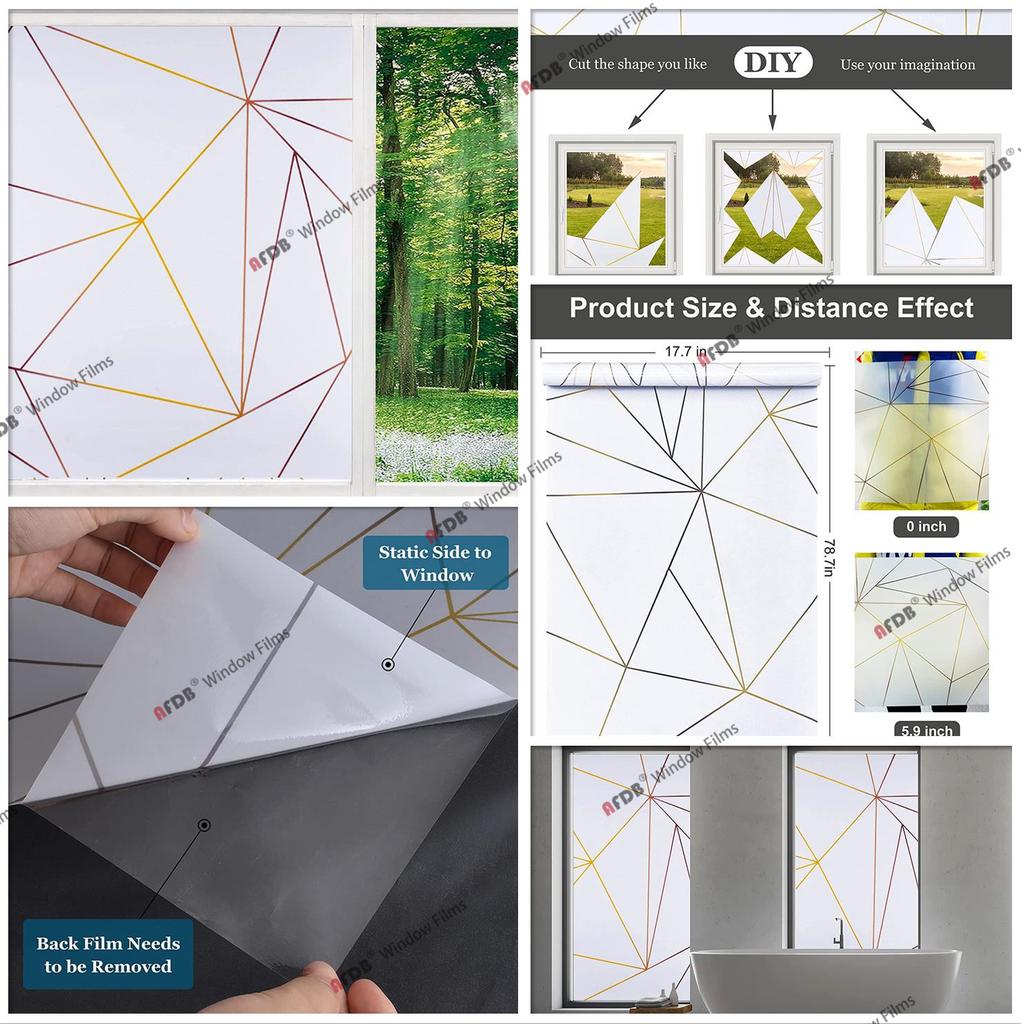 Новый стиль, оконная пленка для конфиденциальности, витражная статическая клейкая стеклянная дверная клейкая пленка, анти-УФ-наклейка на окно с контролем тепла для дома