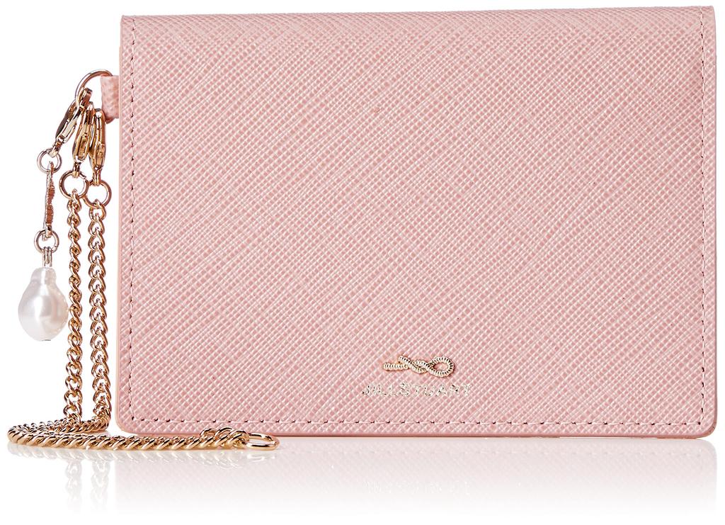Jill Stuart Slim Pass Case (with Original Charm) in Pink, Cowhide Leather