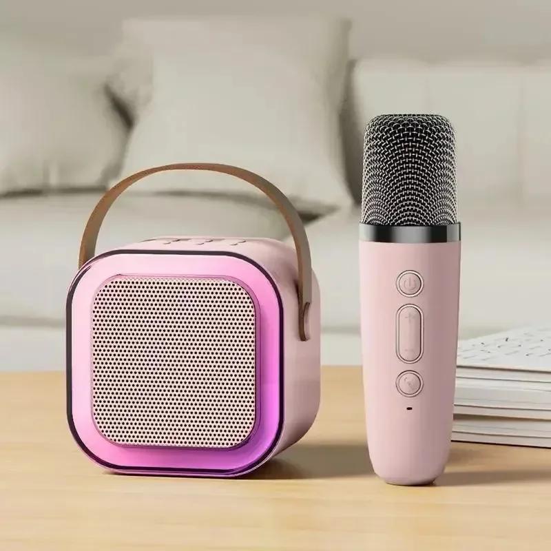 НОВЫЙ K12 Bluetooth-динамик Портативный Домашний Милый Караоке Мини Беспроводное Аудио с Микрофоном K Песня Семейная Поющая Машина