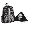 Multifunctional School Bags Unisex Skull Skeleton Printed Backpack Gothic Designer Travel Bag