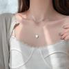 New 925 Sterling Silver Heart Shape Charm Pendant Choker Necklace For Girl Women Statement Wedding Jewelry Dz457