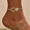 Sparkling Heart-Shaped Rhinestone Anklet: Trendy Summer Beach Fashion Accessory