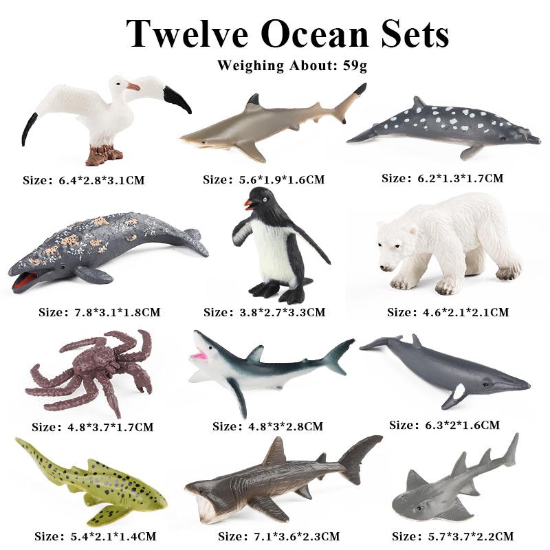 Oenux Игрушка Монтессори Дикая ферма Динозавр Океан Кот Животные Модель Фигурка Зоопарк Фигурки Милые Миниатюрные Образовательные Детский Подарок