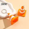 Small Traffic Cone Charm 3D Printed Keychain, Orange White Hanging Accessory Decor with Keyring, Schoolbags Handbags Backpacks Pendant Keychain
