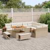 Garden Sofa Set 12 Pieces Beige Poly Rattan