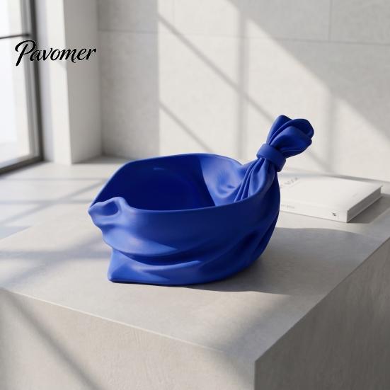 Creative Gift for Christmas 3D Printed Bag Shaped Storage Tray, Pleated Catchall Bowl Candy, Festival Desktop Ornament Festive Table Centerpiece