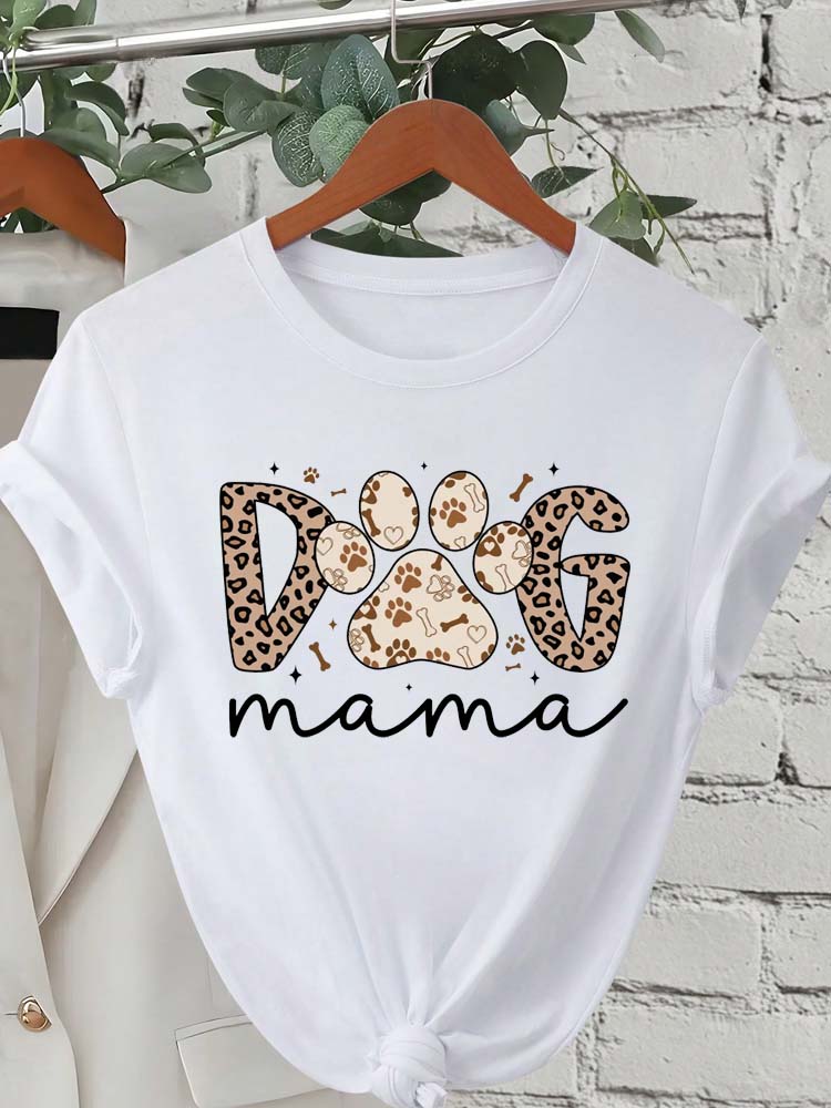 Трендовые женские футболки с принтом «Trend Dog Mama», модные футболки с мультяшным графическим принтом, одежда, женская футболка, короткий рукав, повседневные футболки