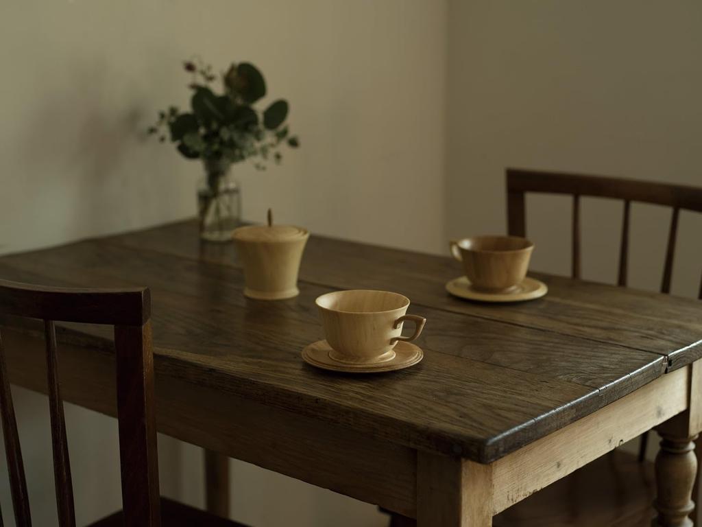 [Set] 2-Piece Set (RIVERET Teacups, 170ml, Bamboo, Dishwasher-Safe, White/Brown, RV-202TWB, Pair, with Ribbon Gift Bag)