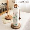Держатель для бумажных полотенец на кухонной столешнице с противоскользящим утяжеленным деревянным основанием, простая в установке стойка для рулонов бумажных полотенец