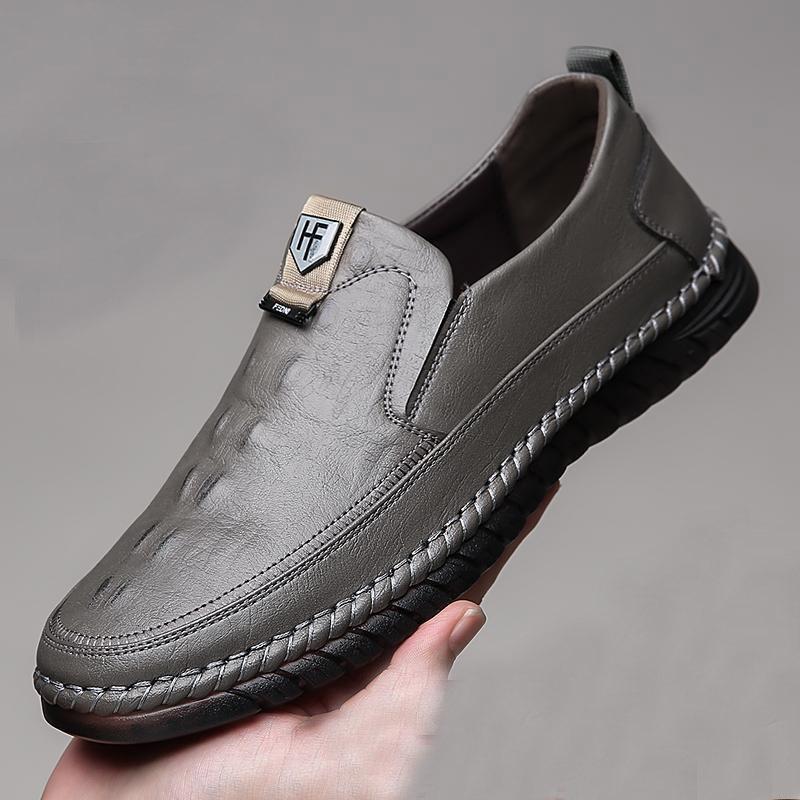 Новые модные деловые туфли из натуральной кожи высокого качества, дышащие туфли на плоской подошве, мужская обувь, удобная кожаная обувь