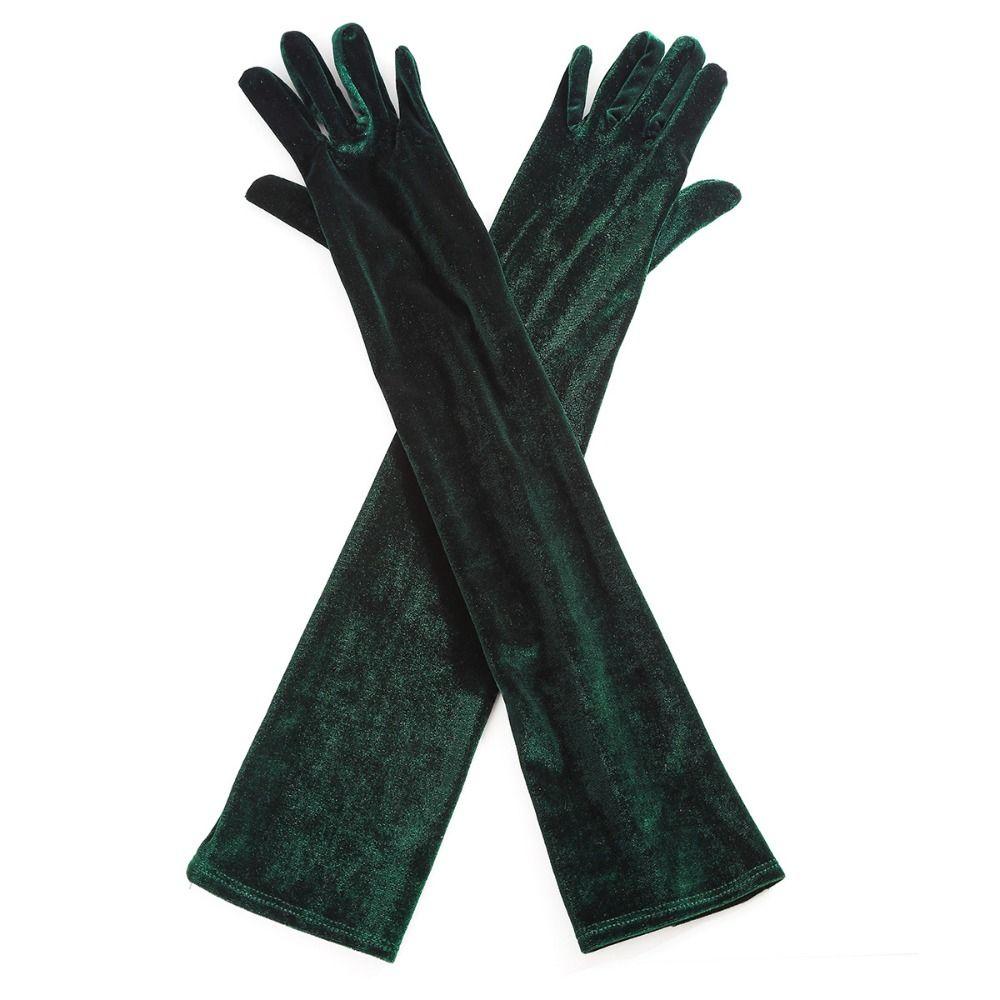 Элегантные длинные бархатные перчатки 53 см Вечерние перчатки Ретро Женские пушистые перчатки Товары для вечеринок
