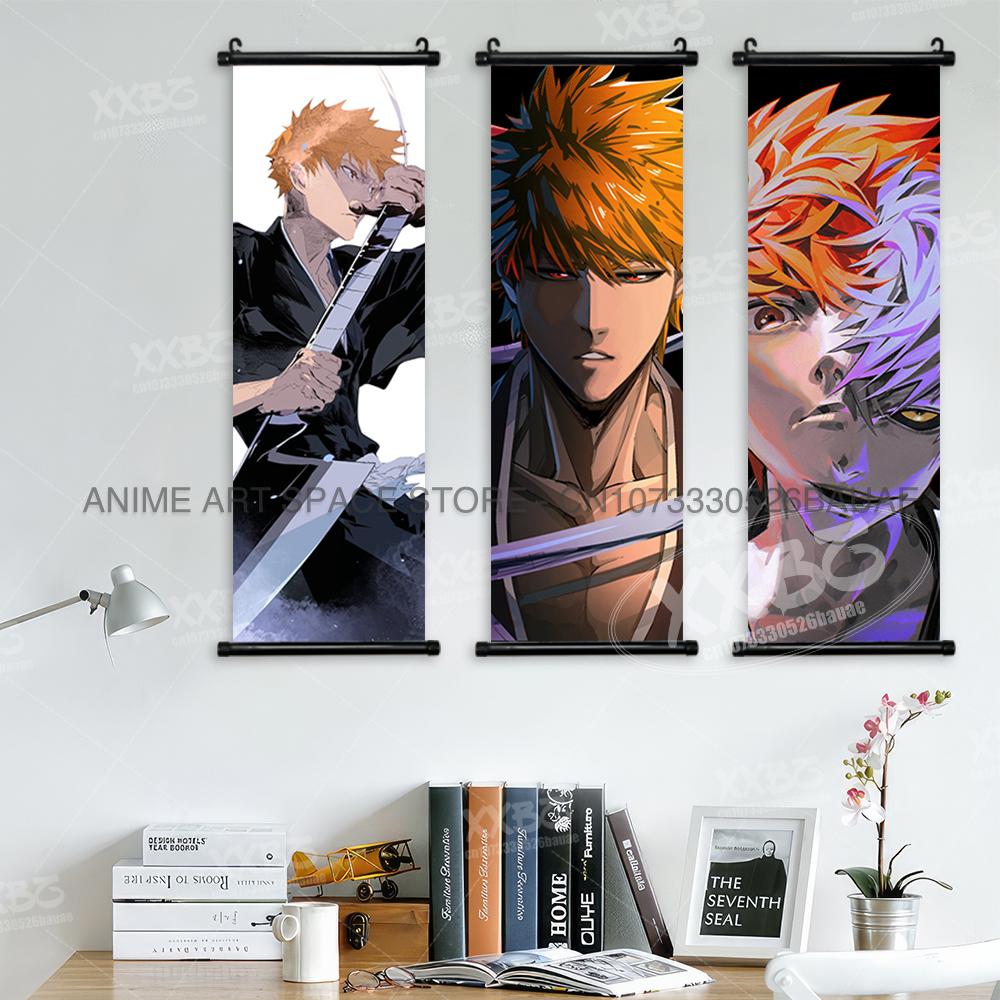 Аниме BLEACH Подвесная картина Куросаки Ичиго Настенное искусство Свитки Картина Садо Ясутора Домашний декор Холст Японские Фигуры Постер