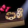 Hot Sale Micro Pave Cubic Zirconia Stones 18k Gold Plated Rectangle Circle Round Cuban Chain Link Hoop Earring for Women Jewelry