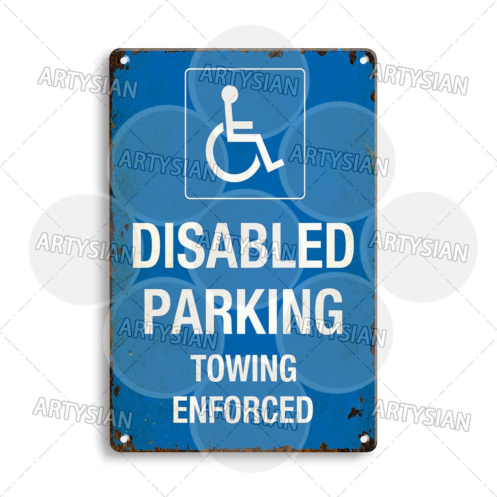 Vintage Parking Metal Sign Bicycle Disabled Motor cycle Parking Retro Metal Plaque Do not Attach Bikes To The Fence