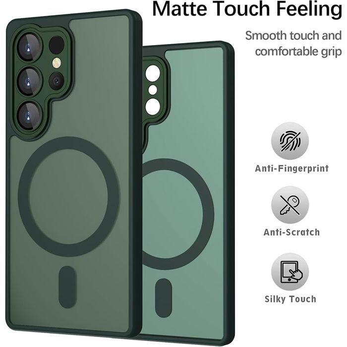 Coque Antichoc - BOOLING - pour Samsung Galaxy S26 Ultra - avec Anneau Magnétique - Vert Nuit - 2 Vitres