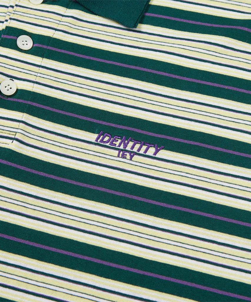 IEY Kid Stripe Collar T-Shirt Green