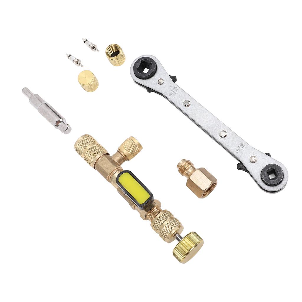 Инструмент для извлечения золотника с портами двойного размера SAE 1/4 дюйма и 5/16 дюйма, инструмент для установки/извлечения золотника для R22 R12 R407