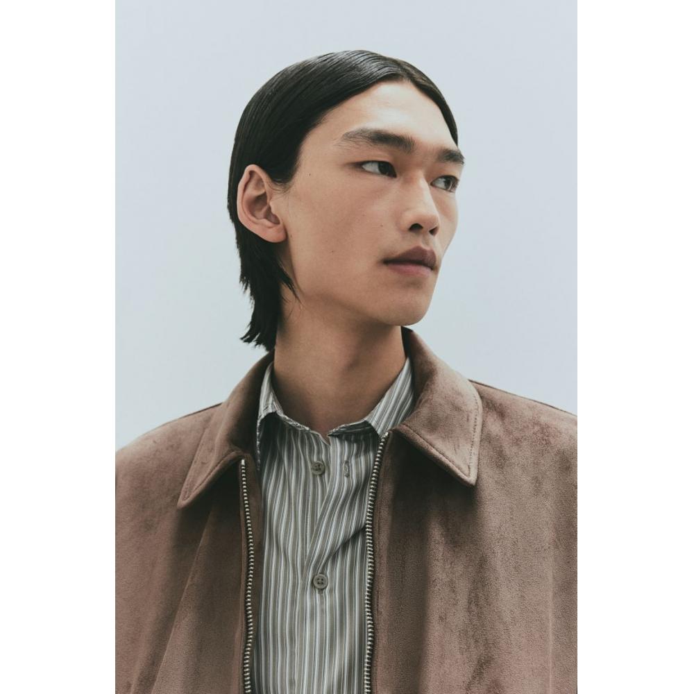 Куртка HM Regular Fit темно-бежевого цвета