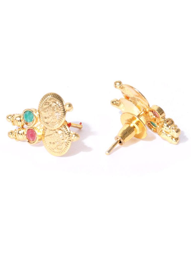 Jewellery Set for Women Gold Plated Long Traditional Coin Necklace Set and Red Green Choker Necklace Jewellery Set with Earrings for Girls and Women