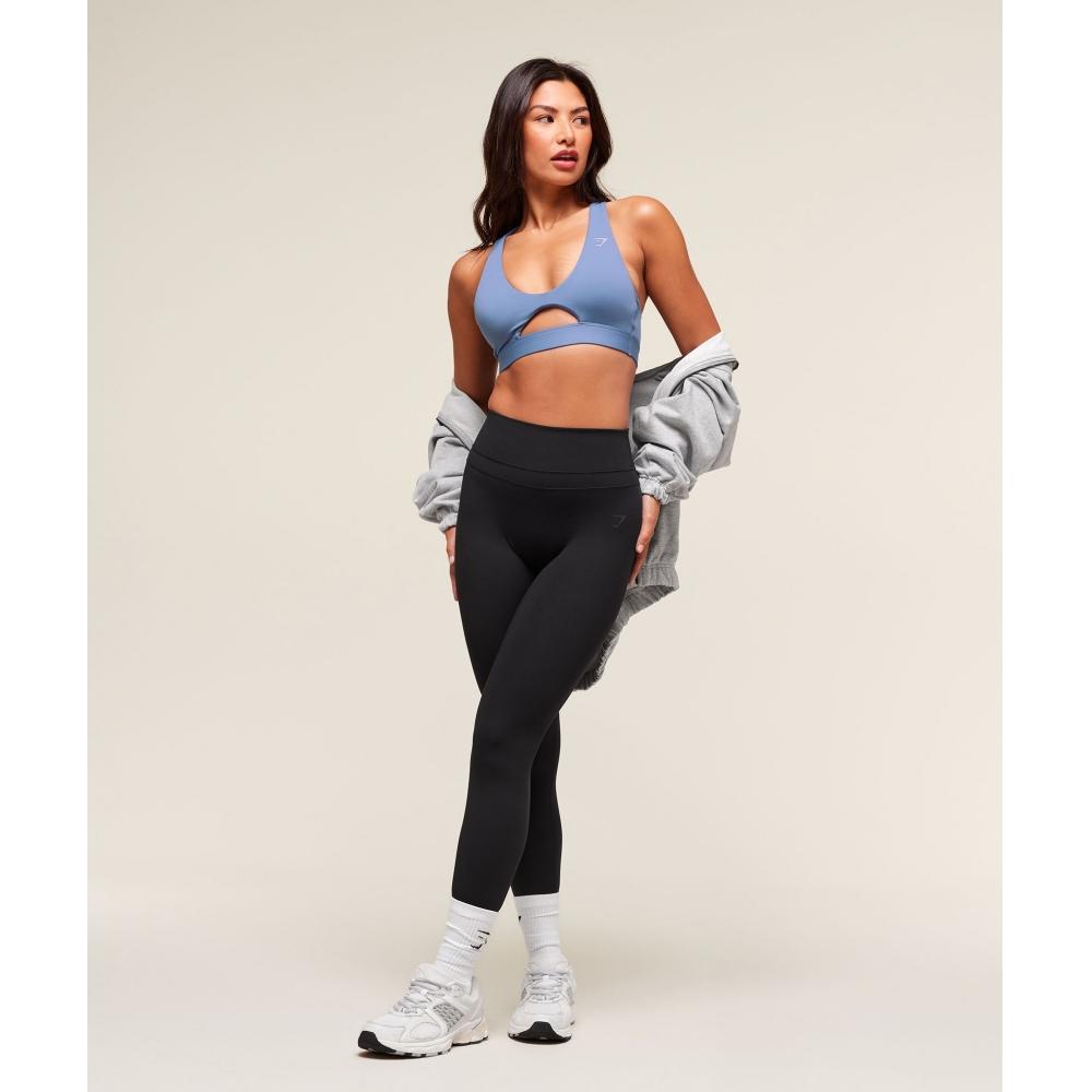 Gymshark Peek A Boo Sports бюстгальтер Worn Blue b8A5z Udr1