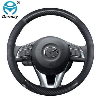 Кожаный чехол на руль автомобиля для Mazda 2 Demio/Axela/Mazda 3 Atenza/Mazda 6 CX-3 CX-4 CX-5 CX-8 CX-9 Wagon BT-50 Premacy 5