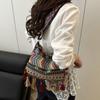 Retro Ethnic Style Crossbody Bags Cloth Bohemian Messenger Bag Vintage Tassel Shoulder Bag Women