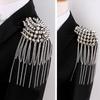 Long Chain Tassel Epaulette Rivet Clothing Accessories Delicate Shoulder Jewelry  Men Women