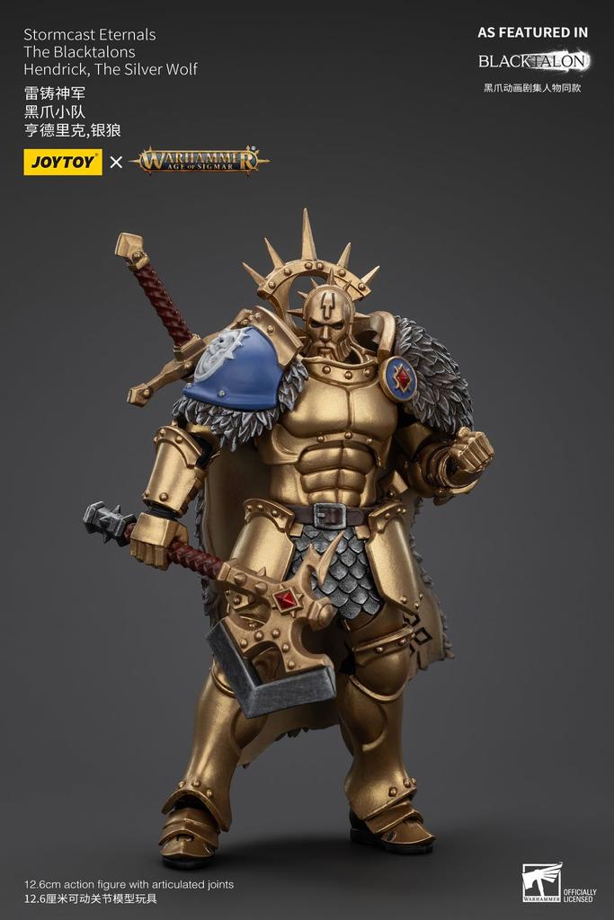JOYTOY Warhammer Stormcast Eternals Черный Клык Серебряный Волк Хендрик Масштабная Экшн-фигурка 1/18 (Собранный)