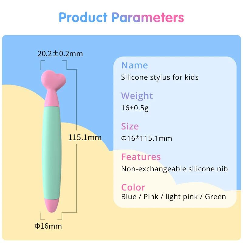 Cute Touch Screen Silicone Stylus for Kids Writing Drawing Pen Compatible with iPad Phone Tablet