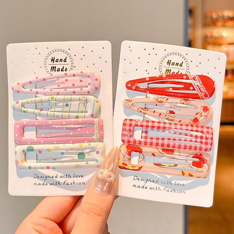 Korean Cute Hair Clips Set for Ladies Polka Dot Sweet Dopamine Kawaii Hair Decor for Girls Daily School Use
