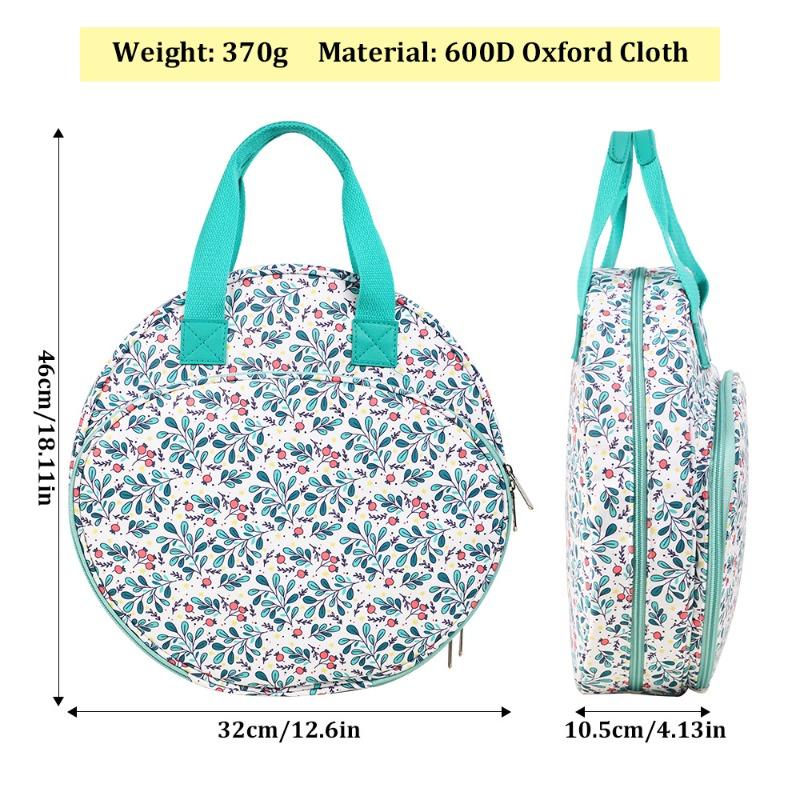 Embroidery Supplies Storage Carrying Tote Case with Multiple Pockets for Floss, Hoops, Thread, Stitch Tools Kit [Bag Only]