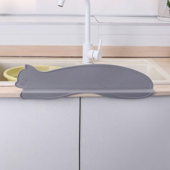 2 шт. Защитная крышка для раковины с изображением мультяшного кота с присосками, защита от брызг для мытья овощей, кухонная столешница с изображением котенка, защищающая от брызг