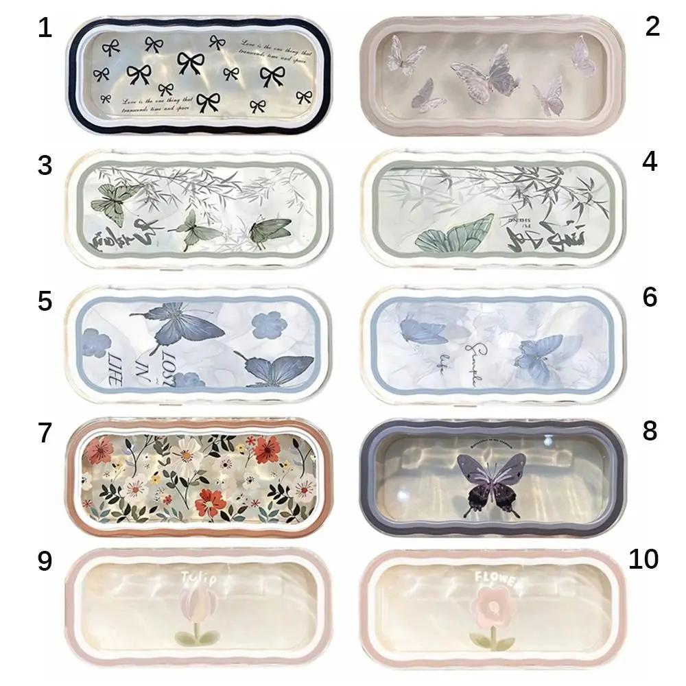 Модный Кавайный Прозрачный Чехол для Очков с Бантиком Бабочка Цветок Коробка для Хранения Солнцезащитных Очков Защитный Чехол для Очков Подарки для Девочек