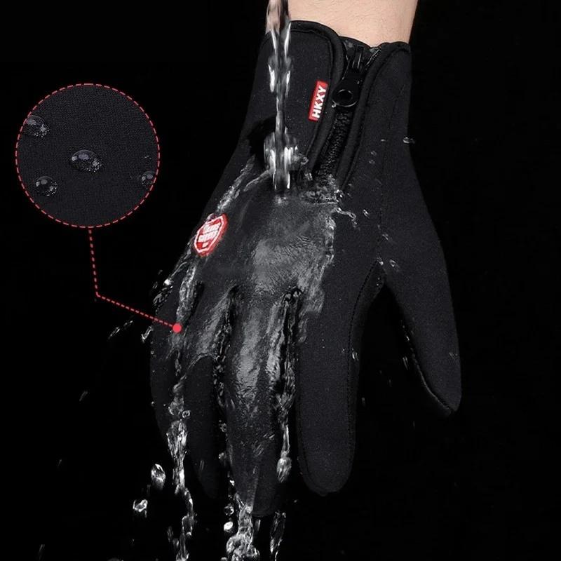 1-4pairs Touchscreen Winter Warm Gloves for Men Women Anti-Slip Water-Repellent Windproof Cycling Hiking Driving Gloves Zipper